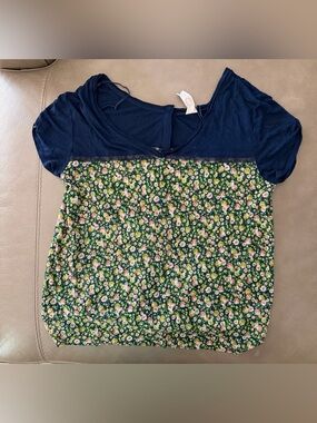 Free People Floral Mesh Top